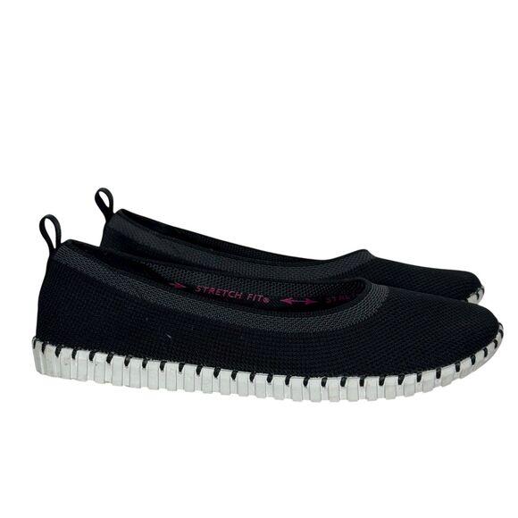 Skechers Stretch Crochet Slip-Ons Sepulveda Black Sz 7 Air Cooled Memory Foam - Picture 1 of 11